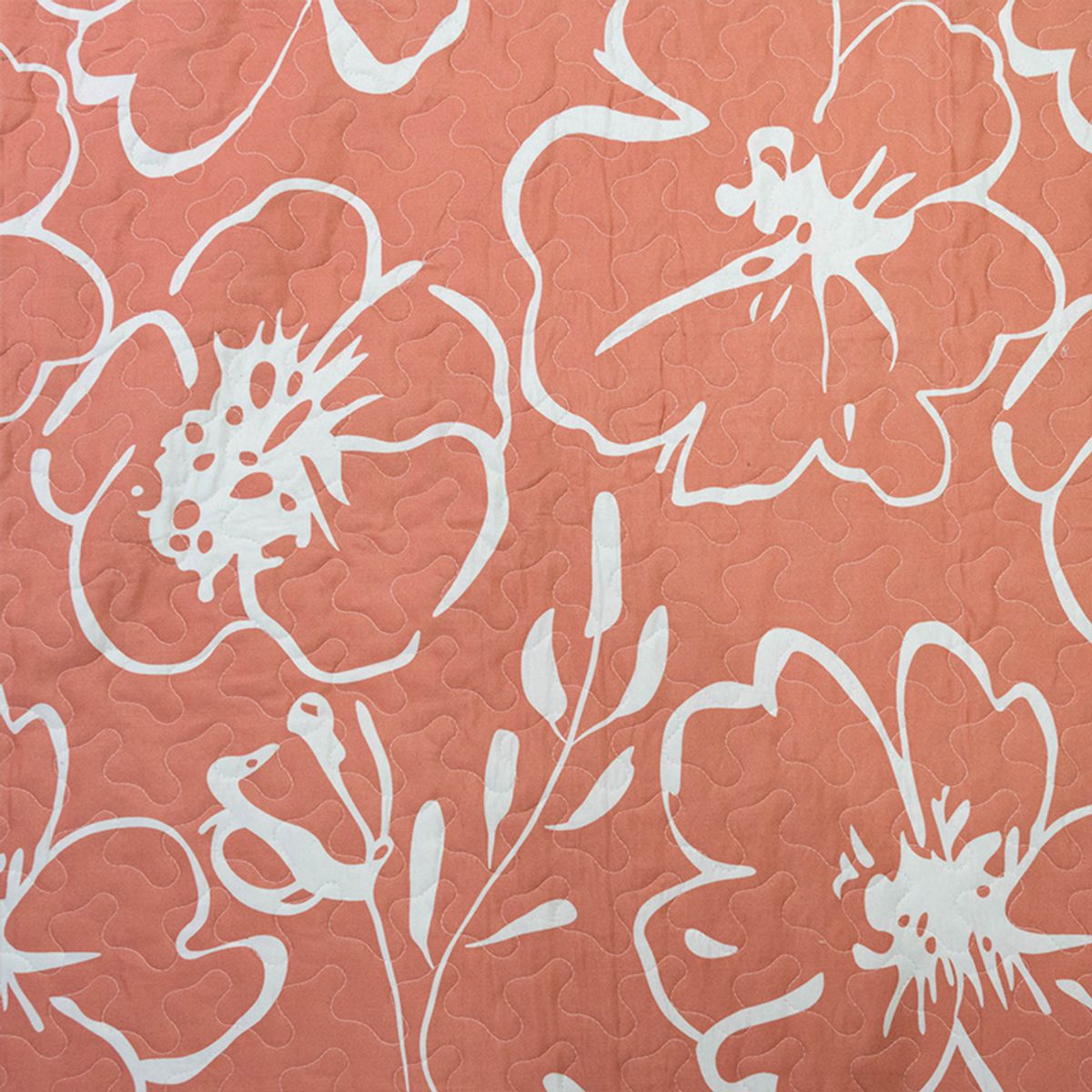 DORAL - CUBRECAMA QUILT STITCHY ESTAMPADO FLOR CORAL  DORAL 2 PLAZAS