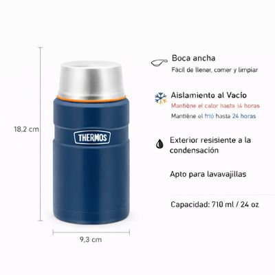 Imagen 2 del producto TERMO COMIDA ACERO INOX KING 710ML MATT NAVY