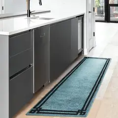 MROTTO - Alfombra de Pasillo Azul 70 x 230 cm Moderna