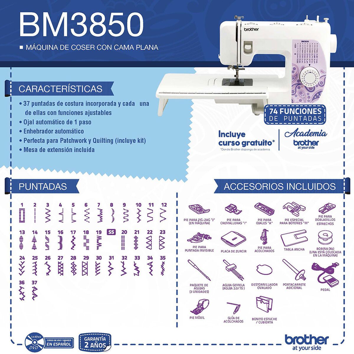 BROTHER - Máquina de coser Brother BM3850