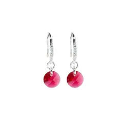 JOYAS MONTERO - Aros Sofia Baño Oro Blanco Creado con Cristal Swarovski® Scarlet