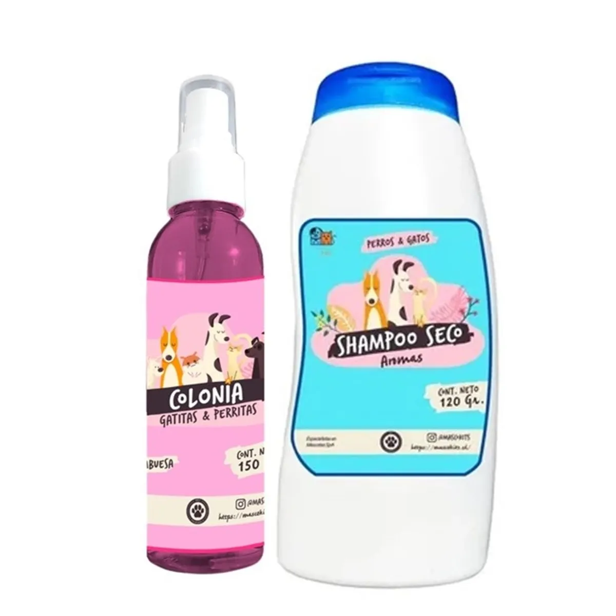 MASCOKITS - Kit Para Perro Shampoo Seco  Colonia Frambuesa-Coco