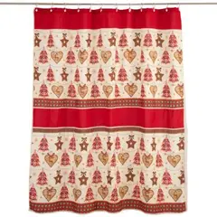 GENTILE - CORTINA NAVIDAD 2 MTS CRUDO ROJO CON BRILLO