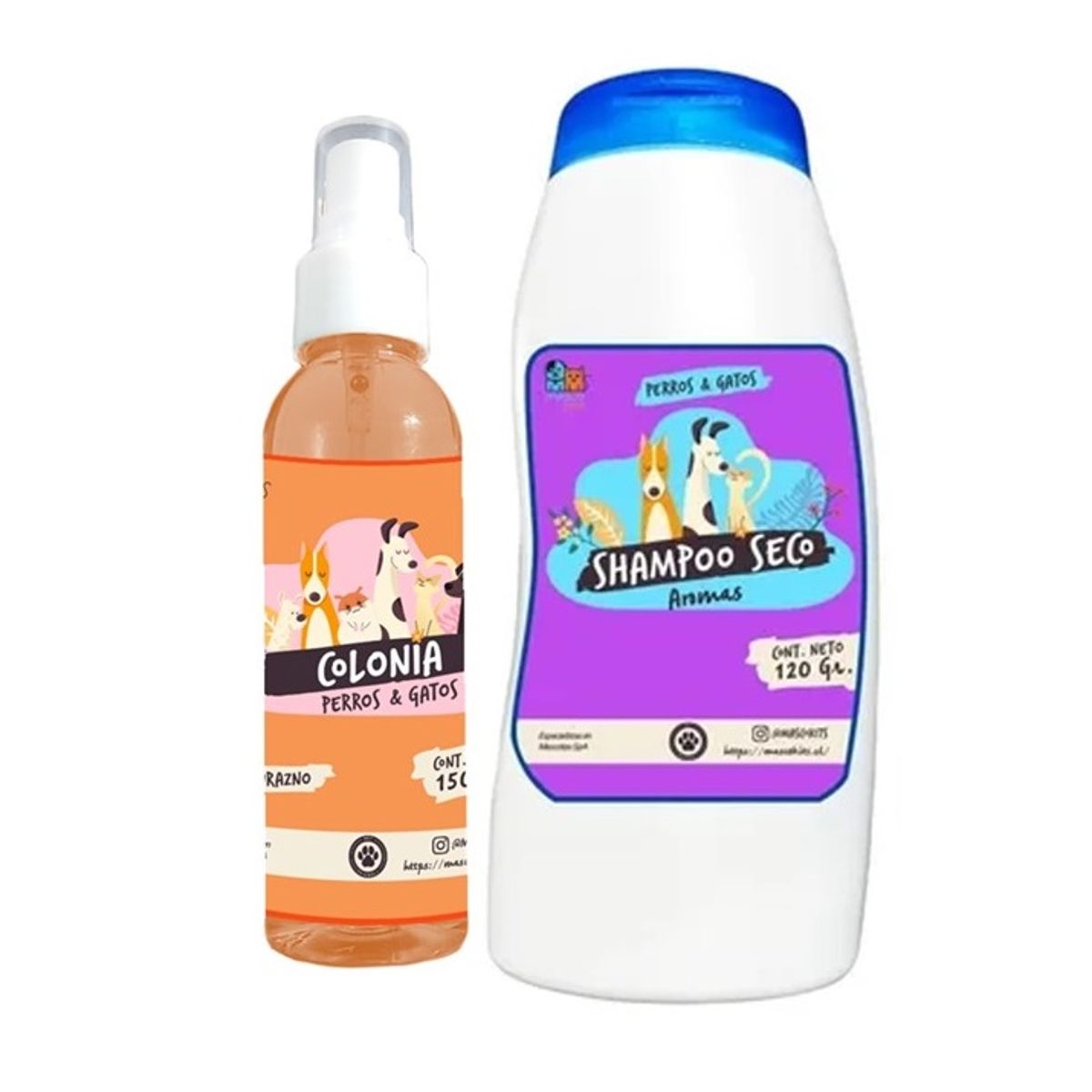 MASCOKITS - Kit Para Gato Shampoo Seco Colonia Durazno-Fruitilicious