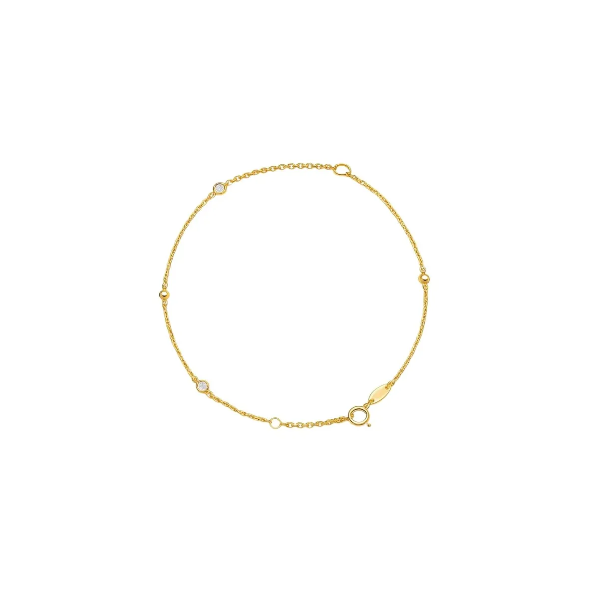 JB JOYAS BARON - Pulsera Oro Amarillo 18kt Circonita-Bolitas