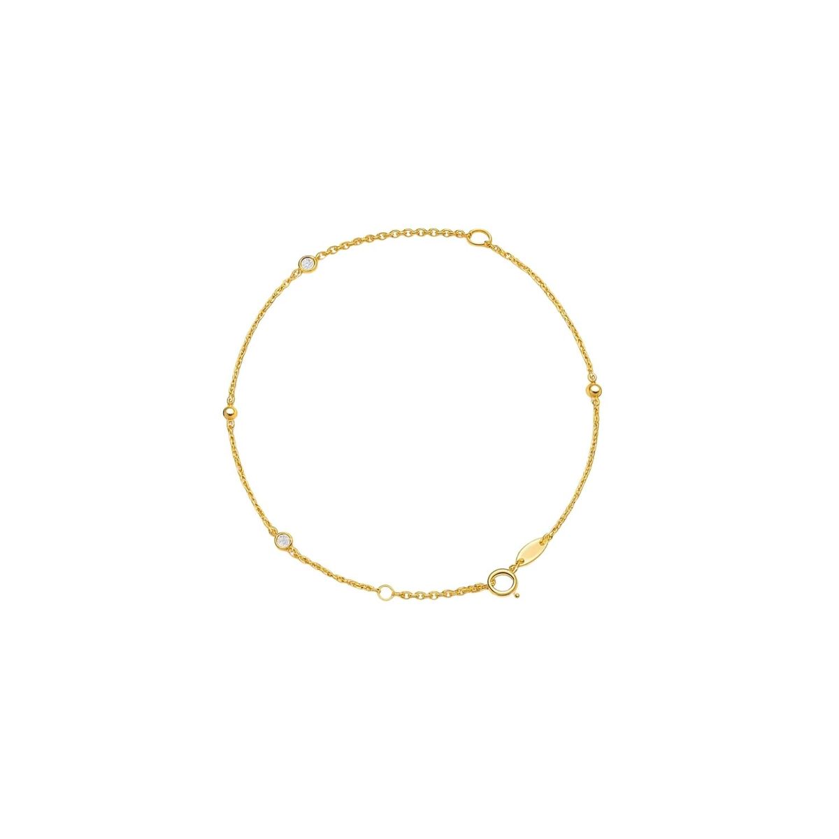 JB JOYAS BARON - Pulsera Oro Amarillo 18kt Circonita-Bolitas