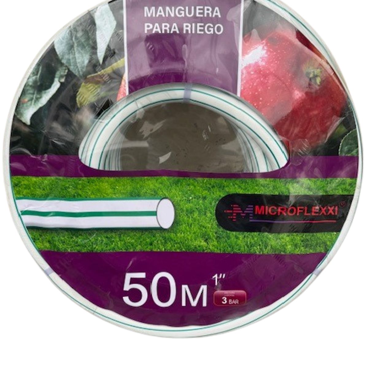 MICROFLEXXI - Manguera Riego PVC Bicolor 1 Pulgada X 50 Mts MicrofleXXI
