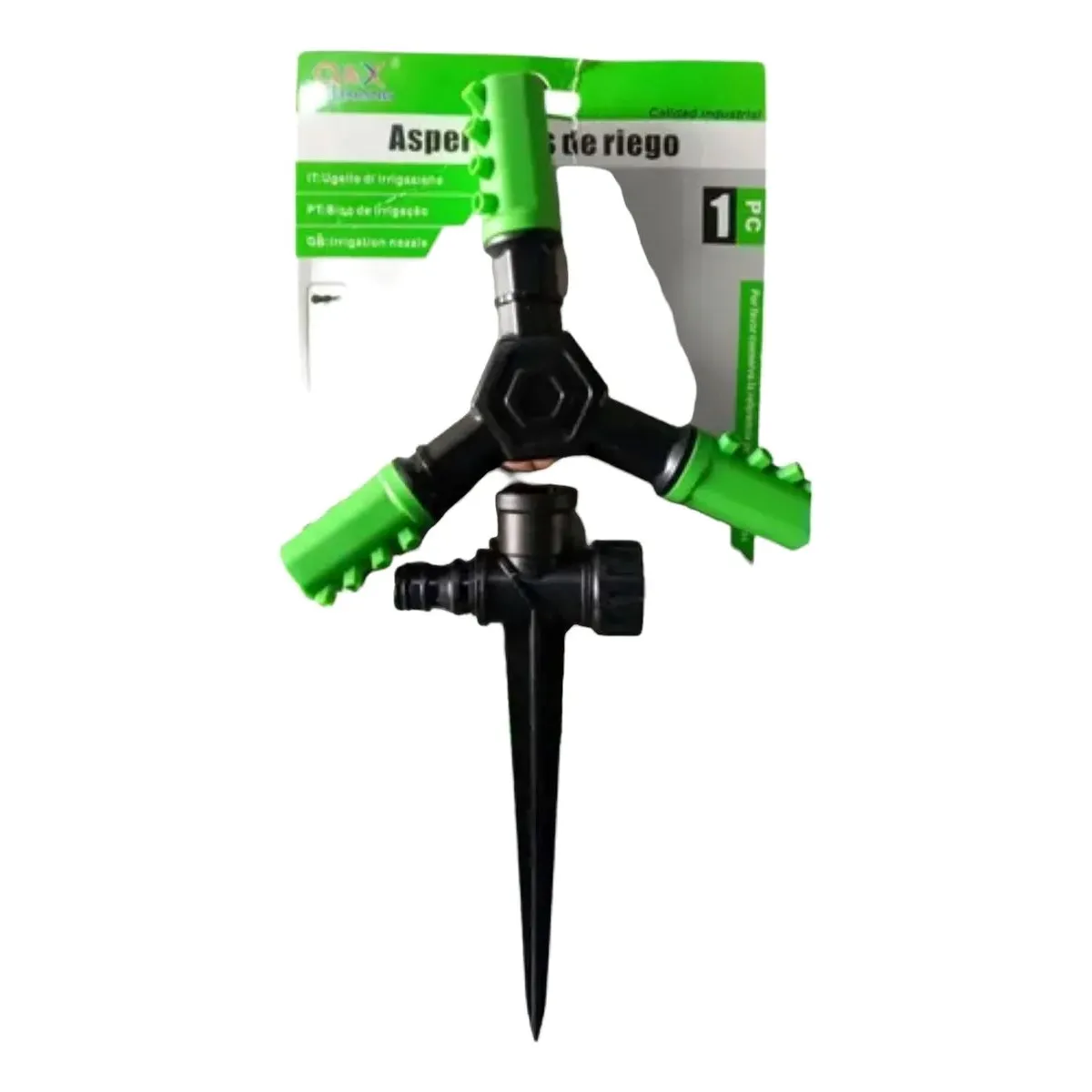 METALFER - Aspersor De Riego Triple Ultra Potente Plástico 1 Pieza