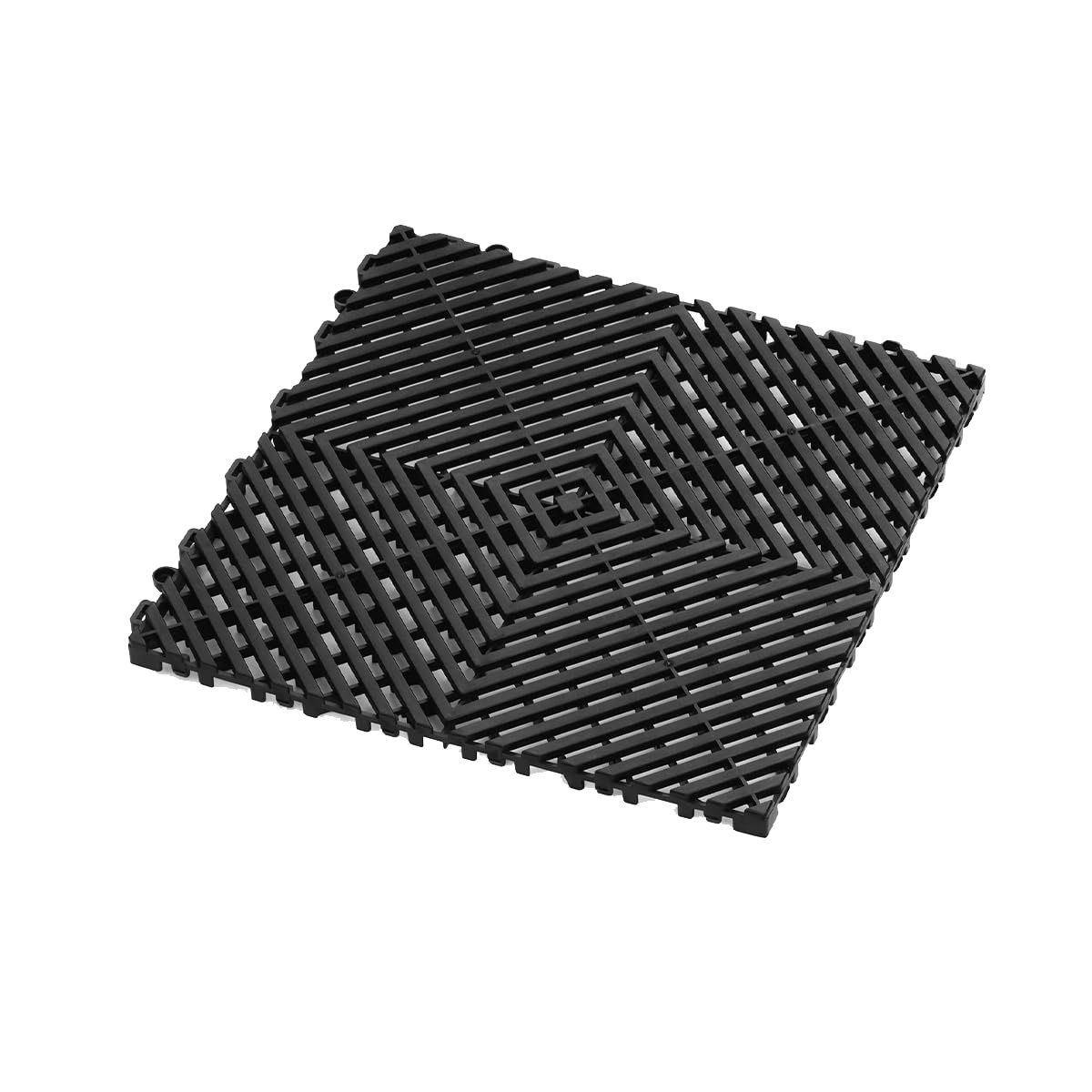 CELLBOX - Piso de Plástico Encajable Antideslizante y Drenante Negro - Garaje Patio o Terraza