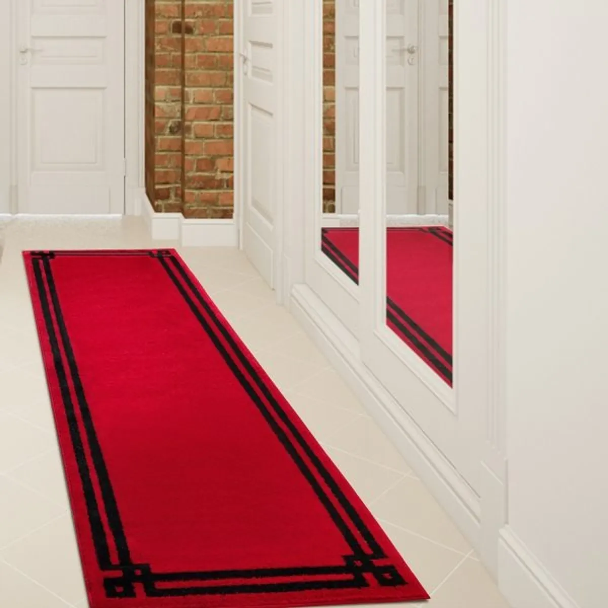 MROTTO - Alfombra de Pasillo Rojo 70 x 230 cm  Moderna