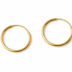JIREH JOYAS - Aros Argolla Tubo 8mm Oro 18K 1.15gr Mujer Clásicas Elegantes