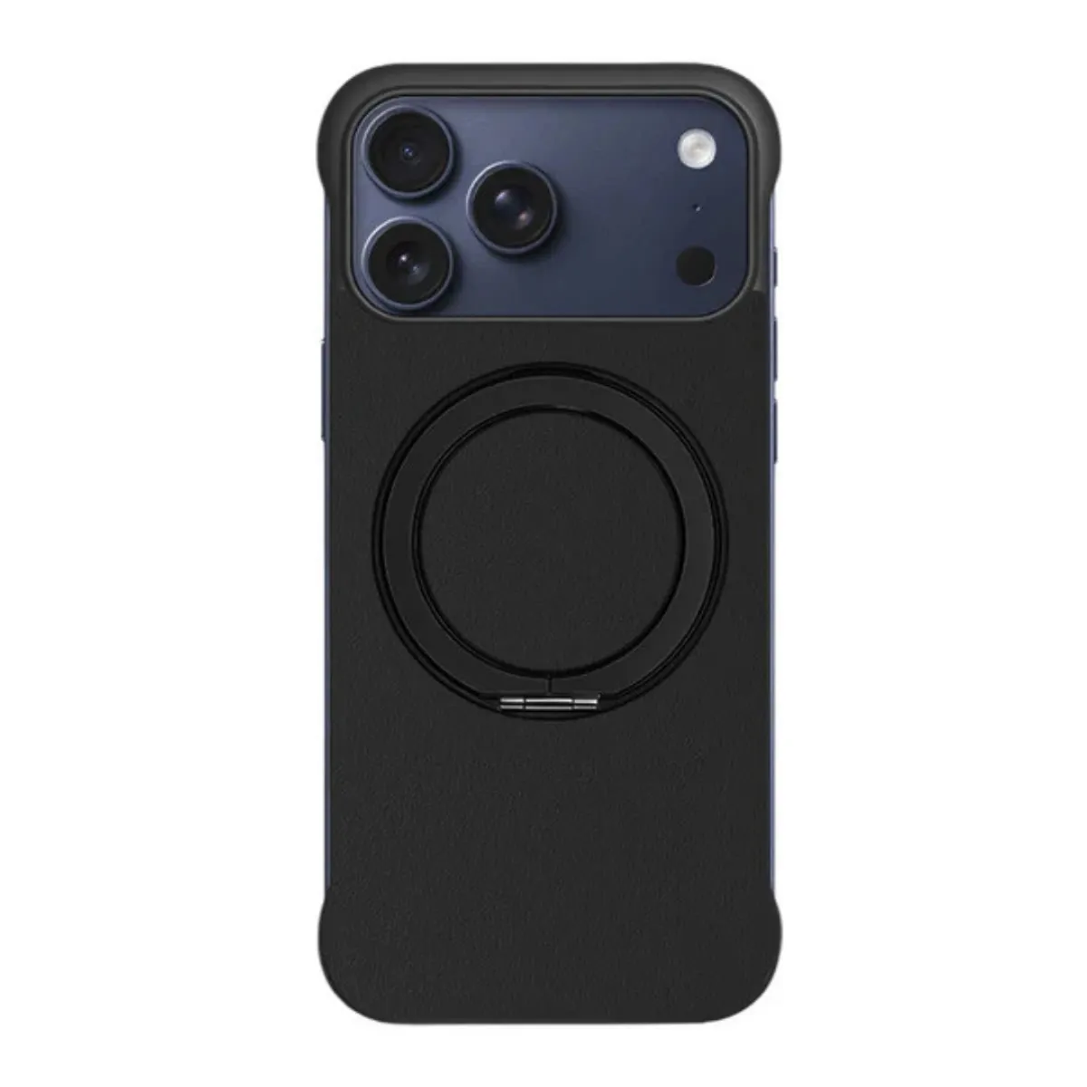 GENERICO - Carcasa para iphone 17 de Cuero Con soporte Magsafe - Negro