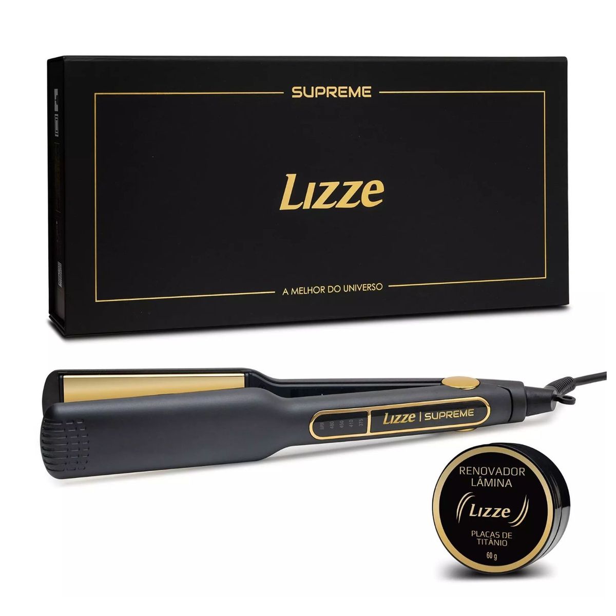 LIZZE - Plancha Alisadora Supreme Lizze Profesional  Titanium Anti Estatica