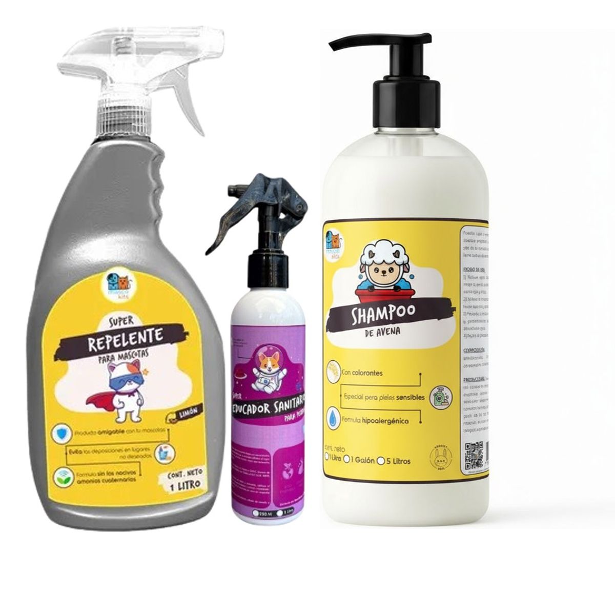 GENERICO - Kit P Perro Repelente  Educador Sanitario  Shampoo Avena