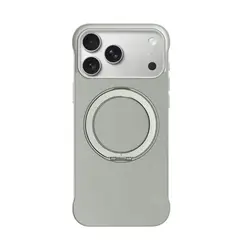 GENERICO - Carcasa para iphone 17 de Cuero Con soporte Magsafe - Titanium Gris