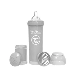 TWISTSHAKE - Mamadera Anti-Cólico 330ml Gris Pastel