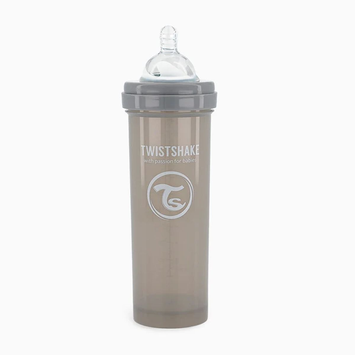 TWISTSHAKE - Mamadera Twistshake Anti-Cólico 330ml Gris Pastel