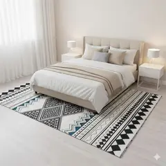 GENERICO - ALFOMBRA CON DISEÑO 200X240 GRIS GEOMETRIC ZIGZAG MODERNA ELEGANTE DCOIDEA