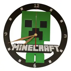 GENERICO - Reloj De Pared Figura Creeper Minecraft