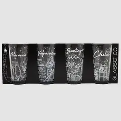 GLASSO - JUEGO 4 VASOS CHILE COLECCION 470 ML