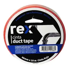 REX - Cinta Adhesiva Duct Tape 48mm x 10m Rojo