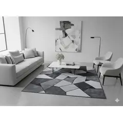 GENERICO - ALFOMBRA 180x200 cm DISEÑO GRIS PIEDRA MODERNA ELEGANTE DECORATIVA DCO