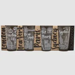 GLASSO - JUEGO 4 VASOS CUIDADES COLLECTION 475 ML