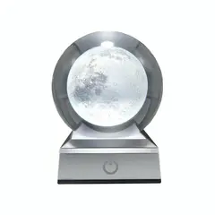 GENERICO - Bola de Cristal LED RGB Diseños 3D Multicolor Luna