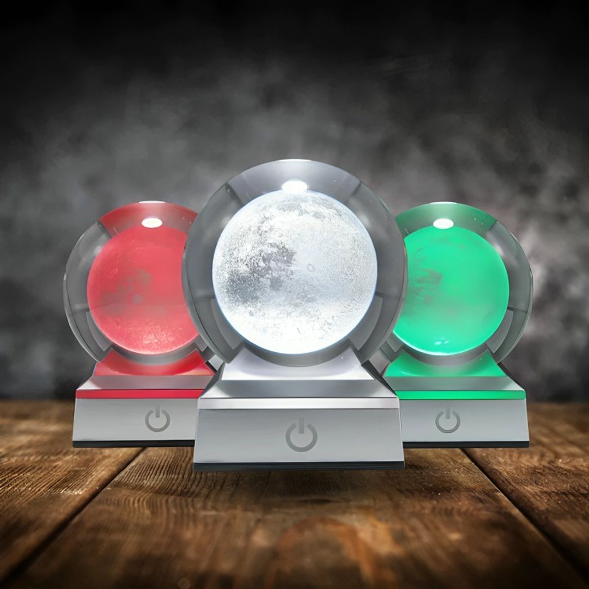 GENERICO - Lampara Bola De Cristal LED RGB Colores Luna