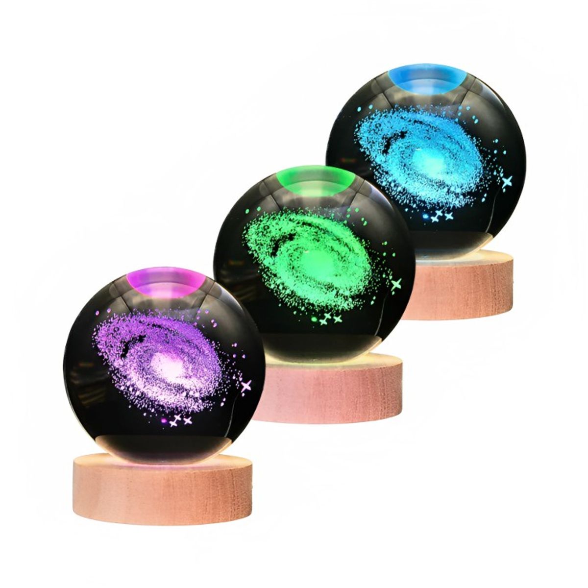 GENERICO - Lampara Bola De Cristal LED RGB Colores Galaxia