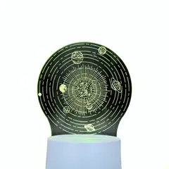 GENERICO - Lámpara Led RGB visualización 3D Sistema Solar