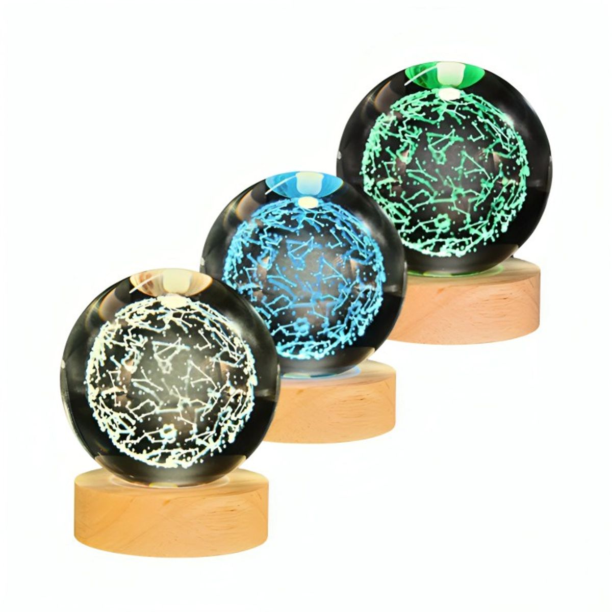 GENERICO - Lampara Bola De Cristal LED RGB Colores Zodiaco