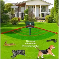 MOVI - Repelente de Animales con Panel Solar Seguridad para Jardín y Patio