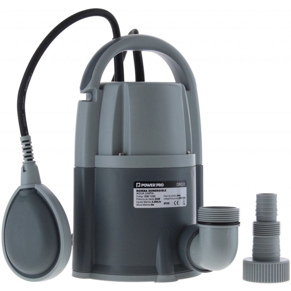 Bomba Sumergible 075HP Agua Limpia DR075 Power Pro, marca POWER PRO - Foto Principal