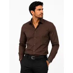 XPRESS RECHARGE - Camisa lisa de vestir Hombre Ajuste Cómodo Estilo Elegante