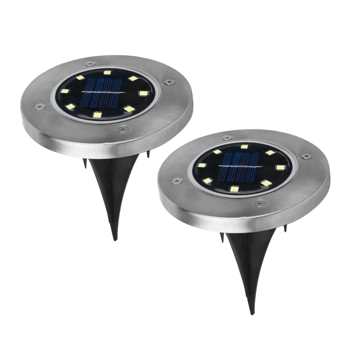 MEGABRIGHT - Pack 2 Estaca Solar LED Round Floor- Luz Neutra