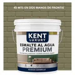 KENT - PINTURA ESMALTE AGUA FACHADAS - SEMIBRILLO - TINETA 10L GRIS MUSGO