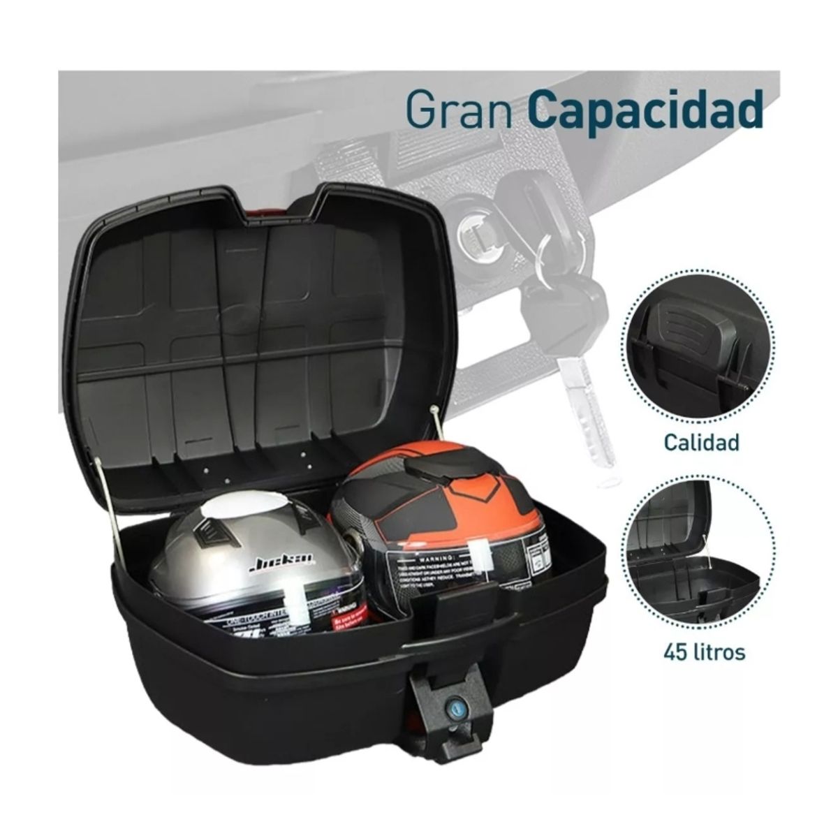 GENERICO - Maleta de Motos y Scooter 45L Universal