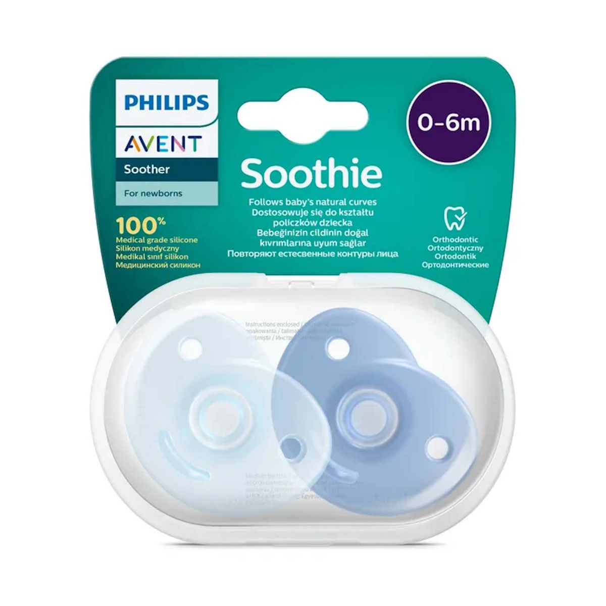 AVENT - Chupete Soothie Avent 0-6m Azul