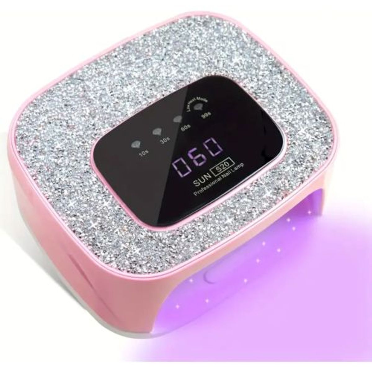 GENERICO - Lampara Secado de Uñas Rápida  268W  Rosada Cristales