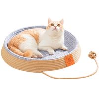 Camas de cesta algodón tejida a mano para gatos con una bola de cuerda