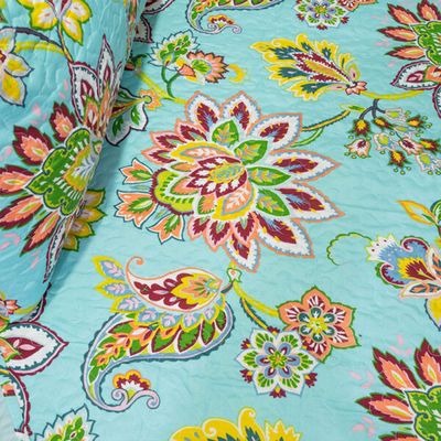 Imagen 2 del producto CUBRECAMA QUILT STITCHY ESTAMPADO FLORES 2.5 PLAZAS