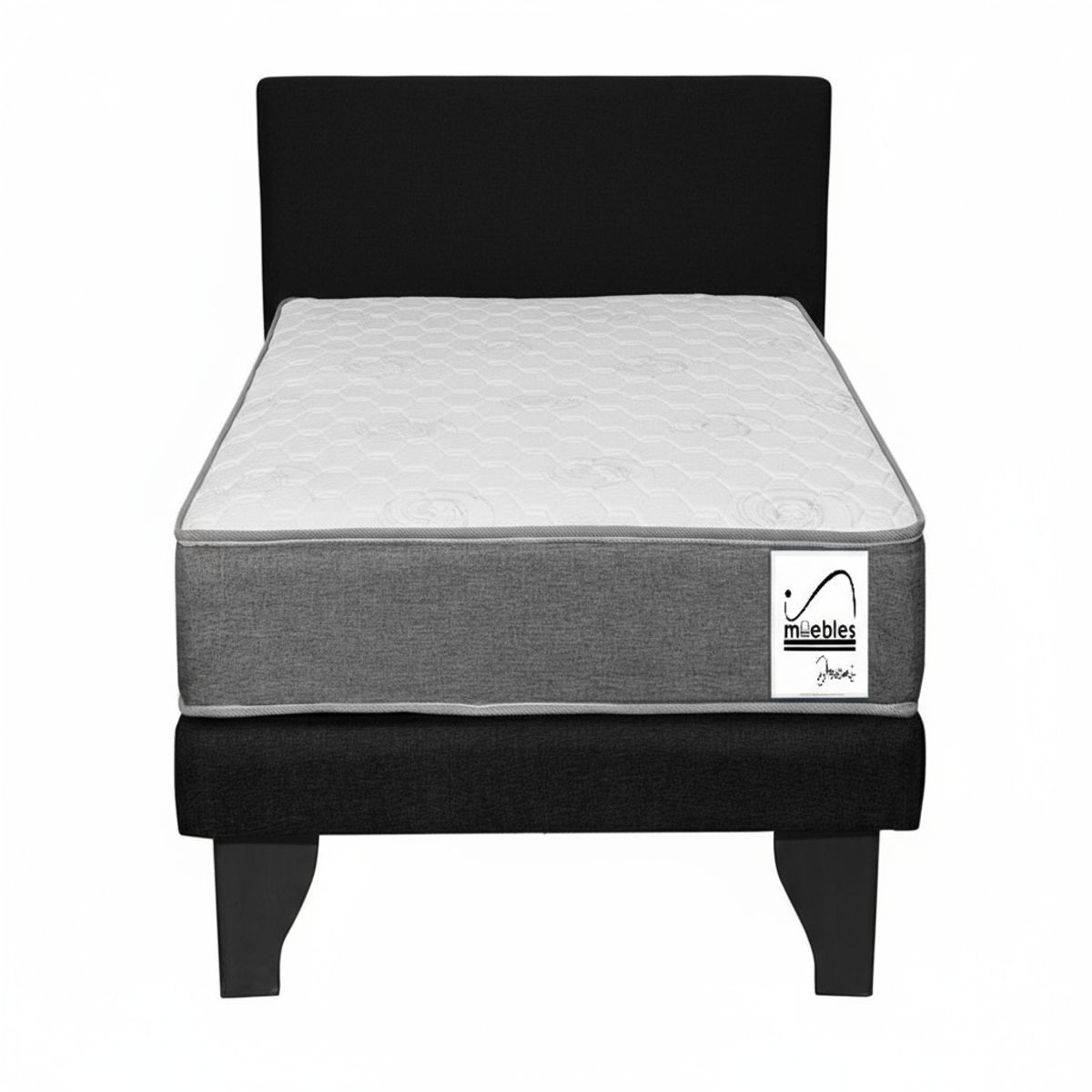 HOME FACTORY - Cama Europea Basic 1 1/2 plazas + respaldo Home Factory
