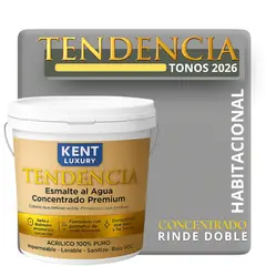 KENT - PINTURA ESMALTE AGUA CONCRENTRADO TENDENDIA - MATE - TINETA 10L GLAMOUR GRAY