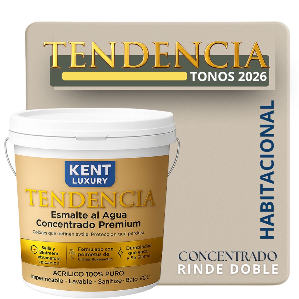 KENT - PINTURA ESMALTE AGUA CONCRENTRADO TENDENDIA - MATE - TINETA 10L KOLN