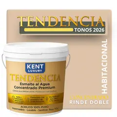KENT - PINTURA ESMALTE AGUA CONCRENTRADO TENDENDIA - MATE - TINETA 10L LULLED BEIGE