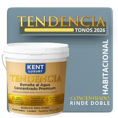 KENT - PINTURA ESMALTE AGUA CONCRENTRADO TENDENDIA - MATE - TINETA 10L PEÑAL