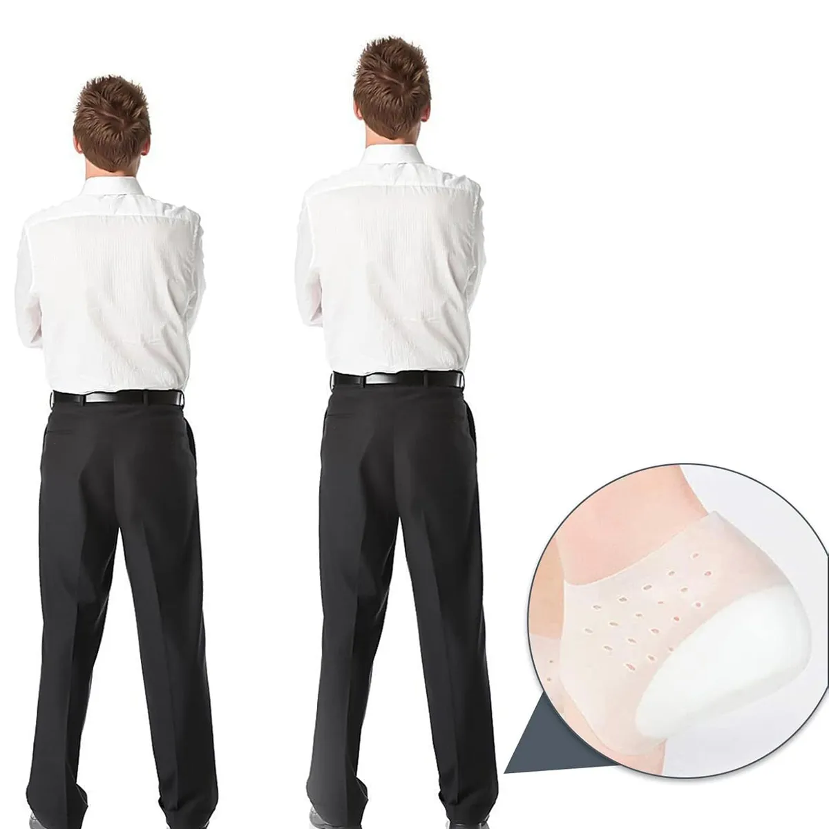 KUANGYE - Gel Aumenta Para Hombre Y Mujer Heel Insoles Talonera De Altura Invisible Unisex 38-42 Transparente