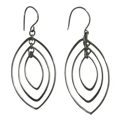 TAETHAI - Aros de plata 925 colgantes, sin piedra, óvalos