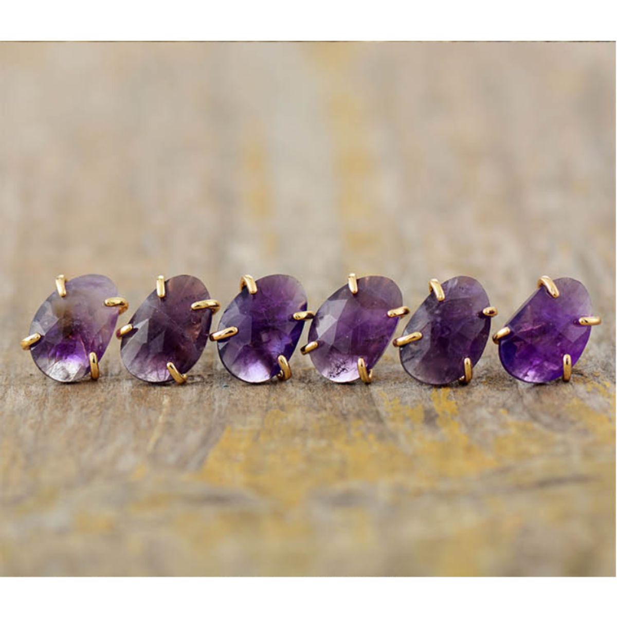 TRIBALLE - Aros de Amatista Natural Calma y Claridad Interior